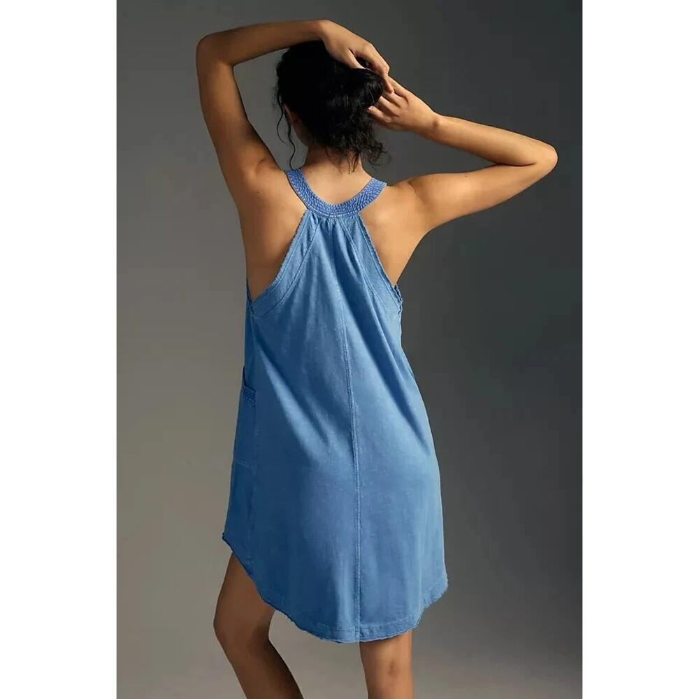 Daily Practice by Anthropologie The Carlie V-Neck Sapphire Mini Dress Size XS - Picture 4 of 12
